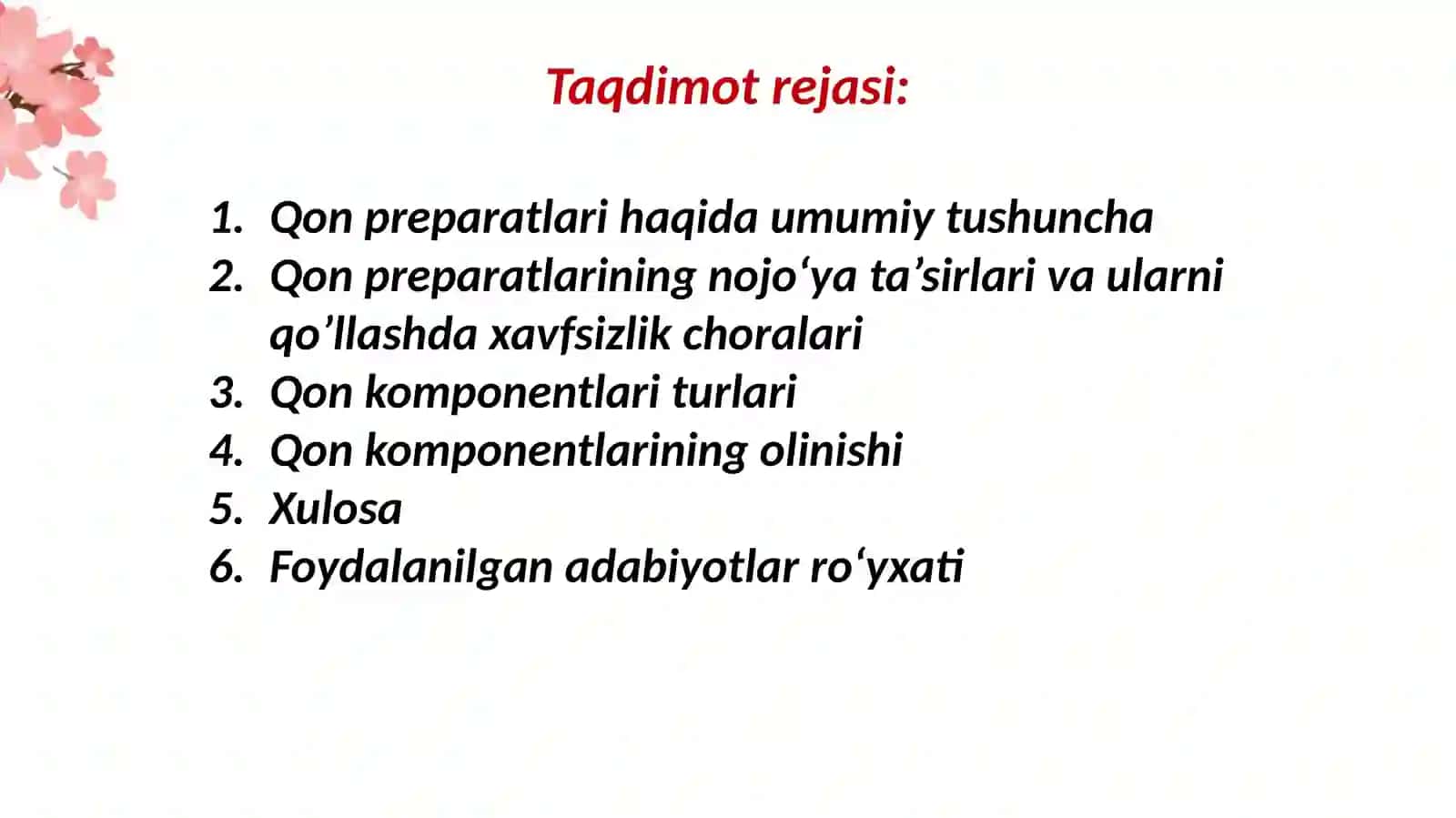 Qon Preparatlari va Qon Komponentlari 2