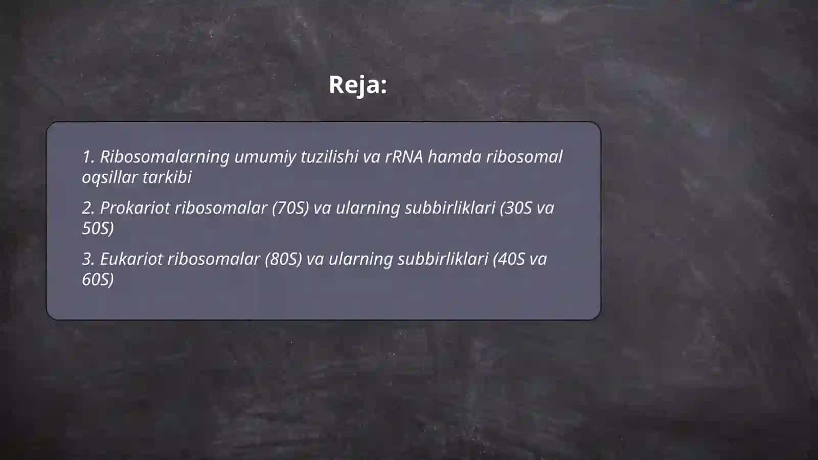 Ribosomalarning tuzilishi 2