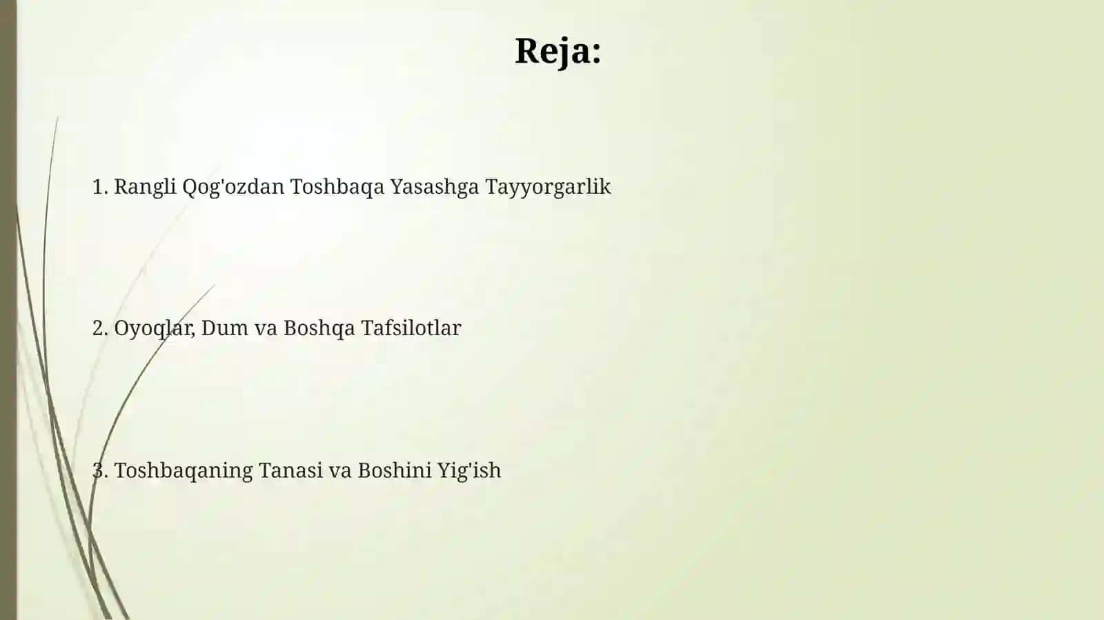 Rangli qoģozdan toshbaqa yasash 2