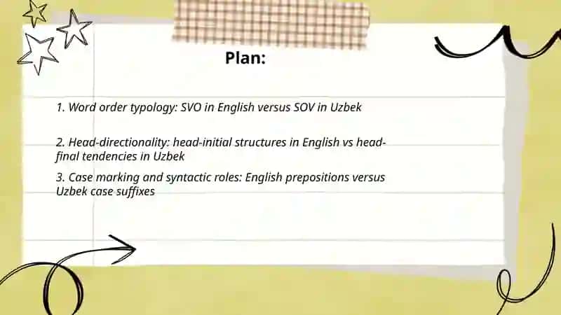 Typology of syntax in English and Uzbek languages 2