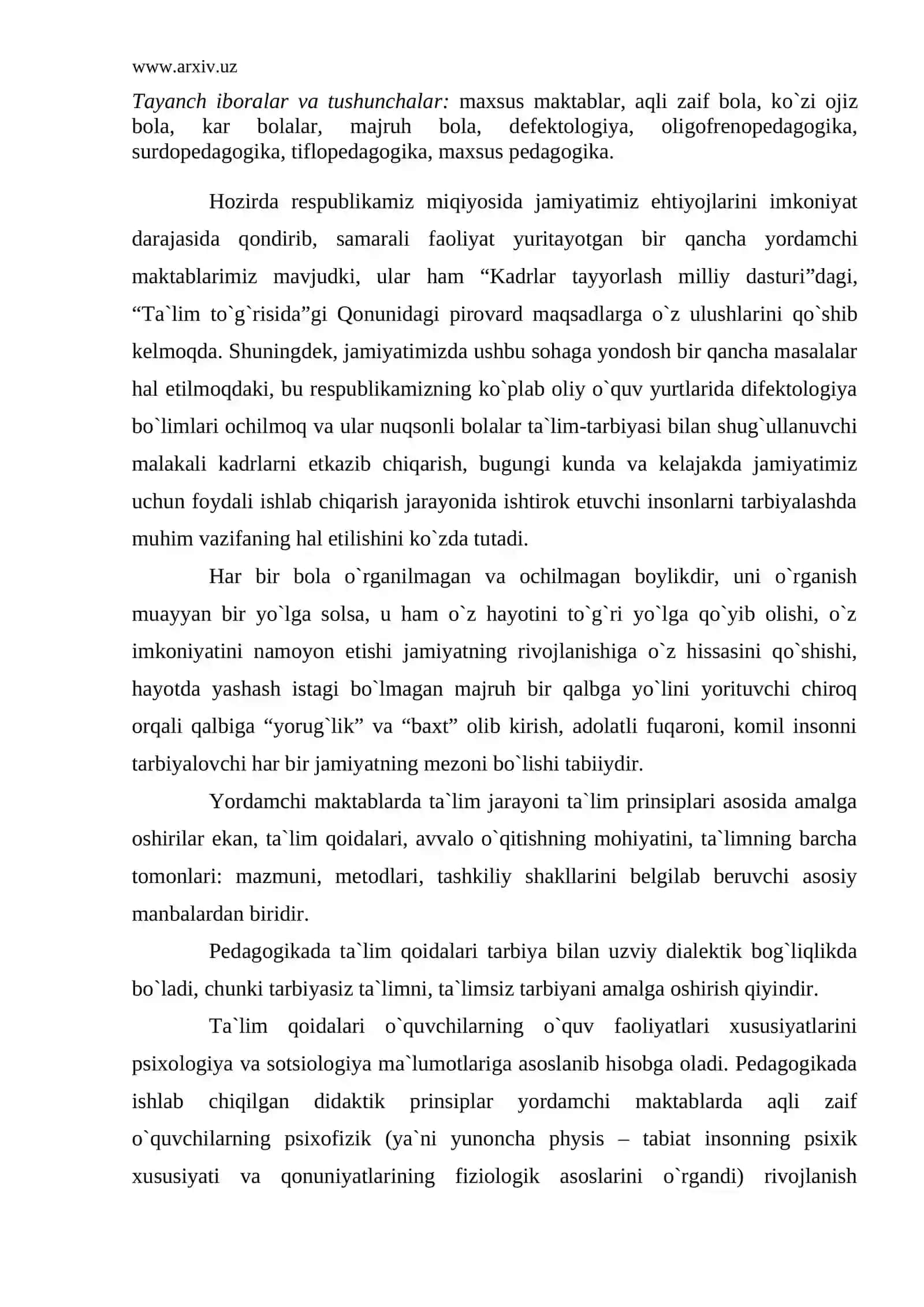 Yordamchi maktablarning maqsad va vazifalari 2