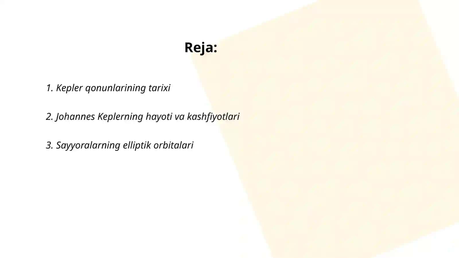 Kepler qonunlari 2