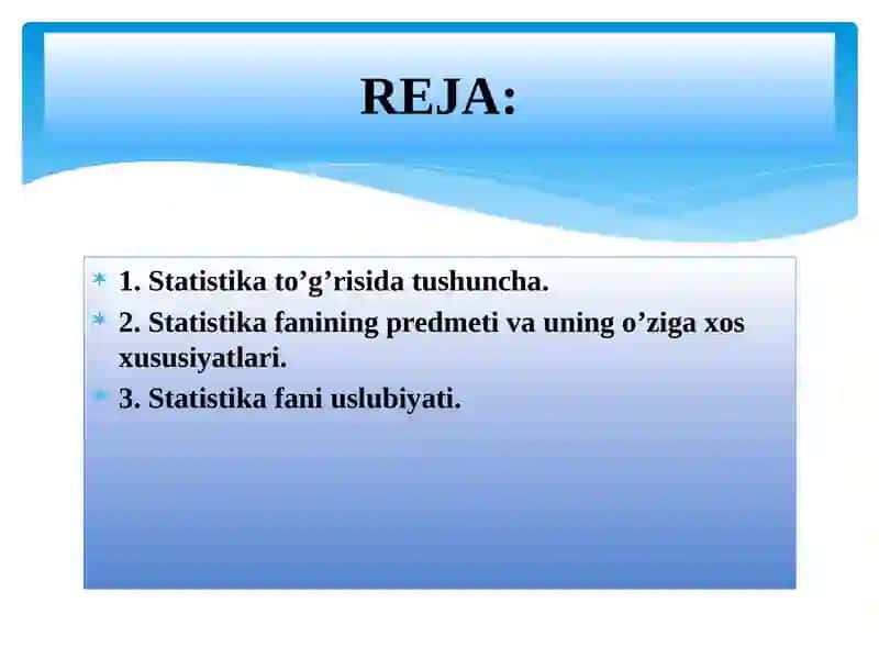 Statistika fanining predmeti va uning xos xususiyatlari 2