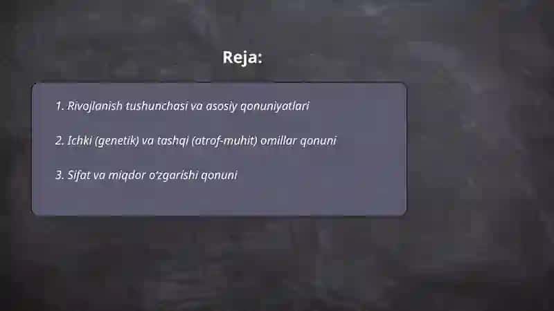 Rivojlanishning asosiy qonunlari 2