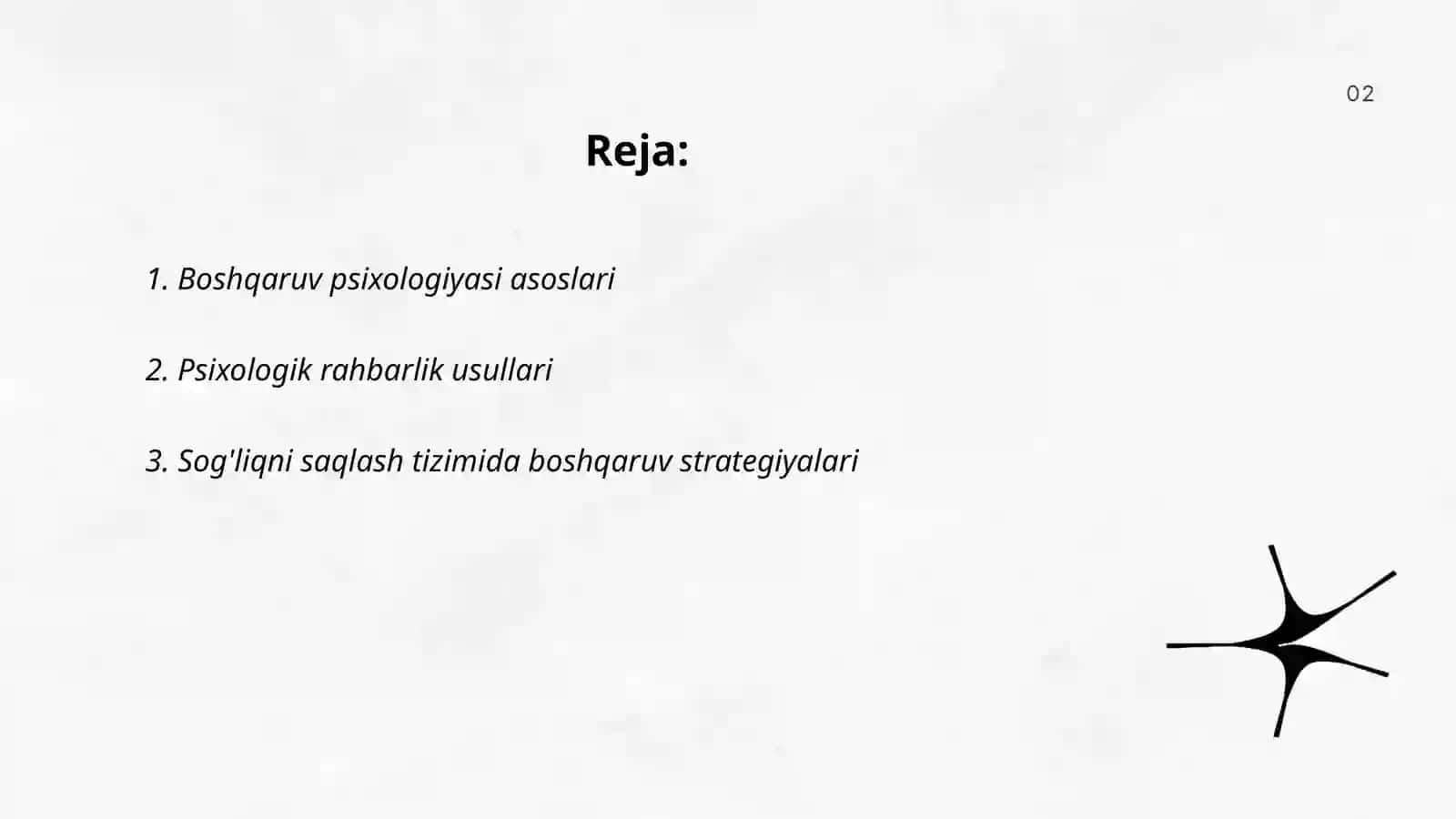 Boshgaruv psixologiyasi.Tibbiyotda boshqarish usullari 2
