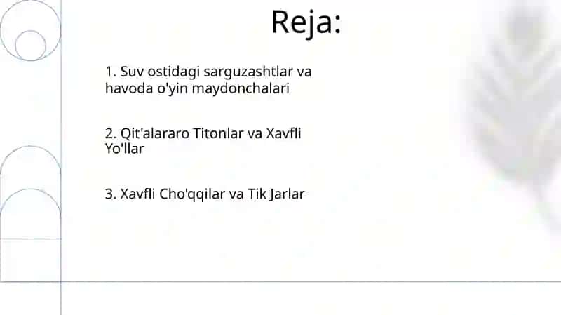 Suv ostidagi sarguzashtlar va havoda o'yin maydonchalari 2