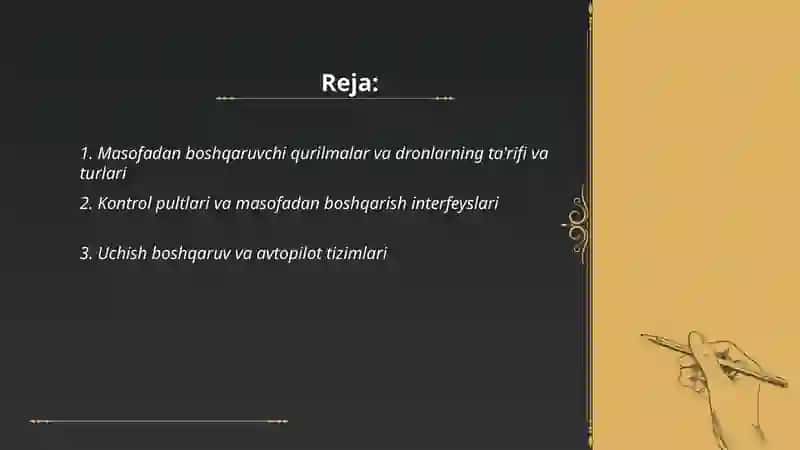 Masofadan boshqaruvchi qurilmalar va dronlar 2
