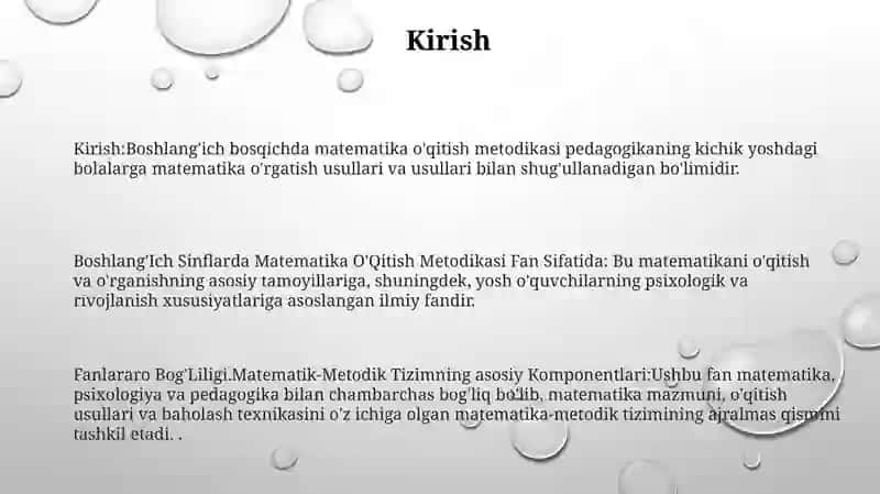 BoshlangʻIch Sinflarda Matematika OʻQitish Metodikasi 2