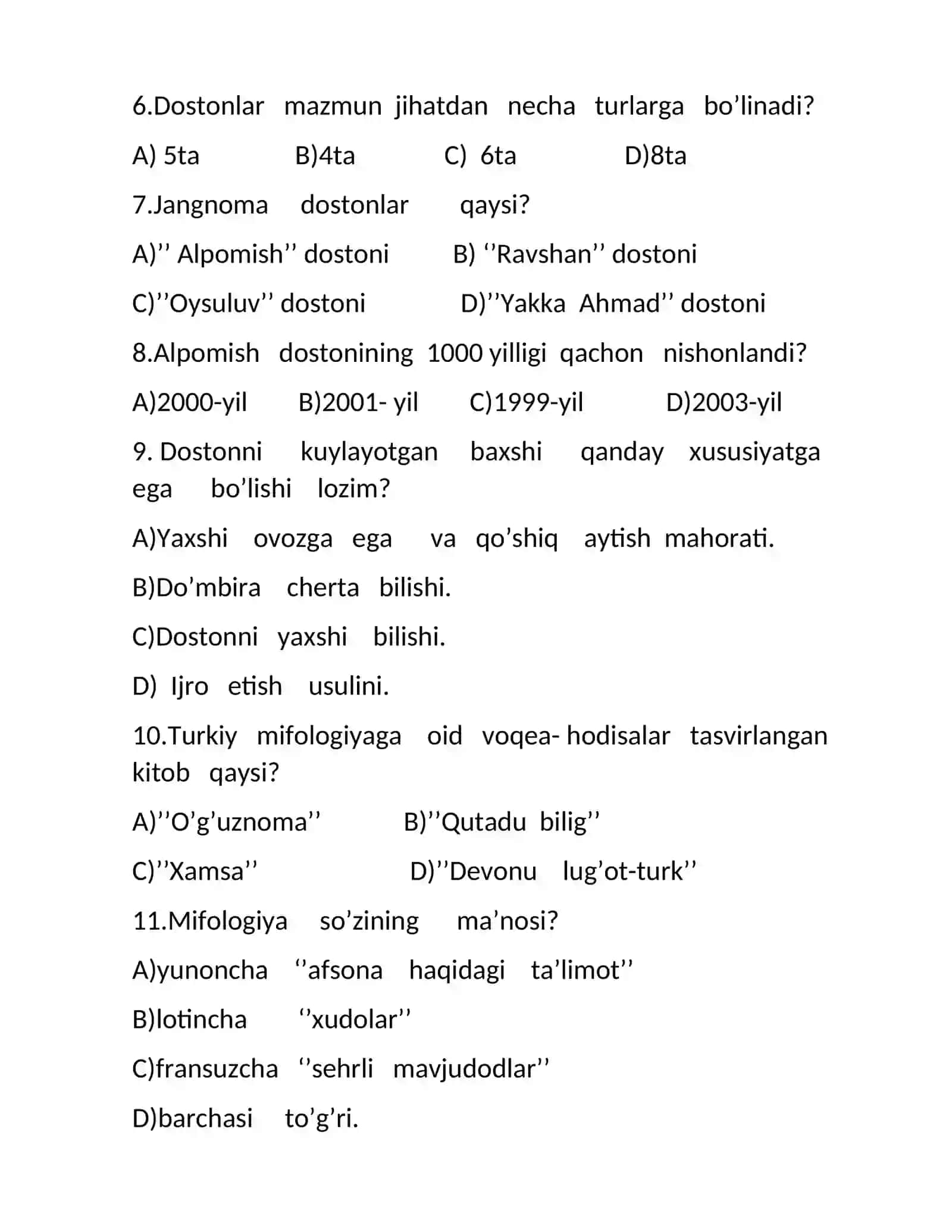 Xalq dostonlari va mifologiya 2