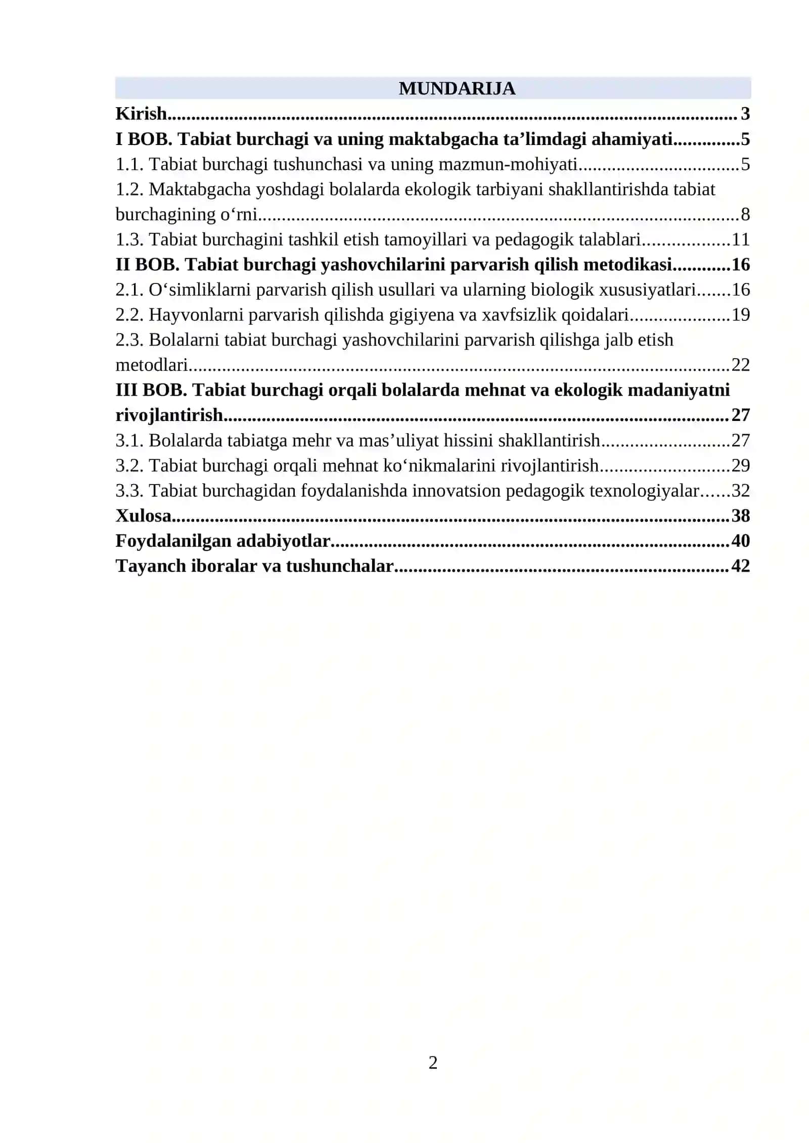 Tabiat burchagi va uning maktabgacha ta’limdagi ahamiyati 2