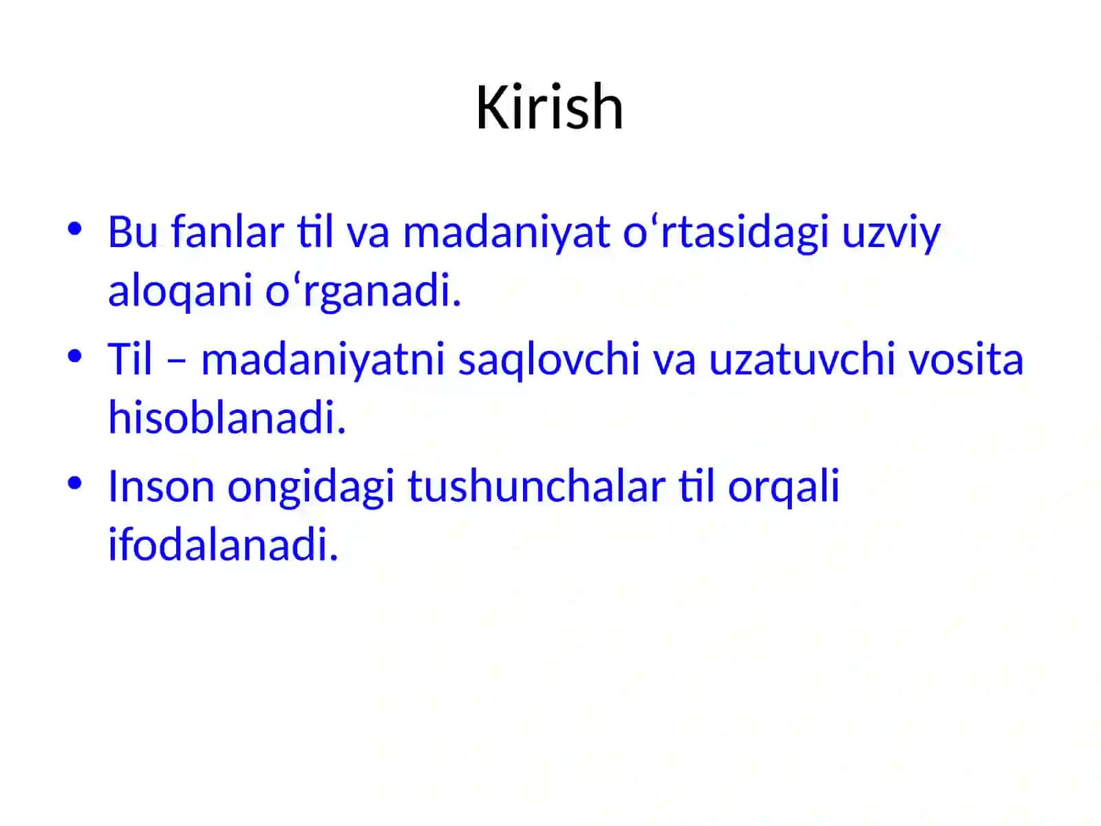Lingvomadaniyatshunoslik va Etnolingvistika 2