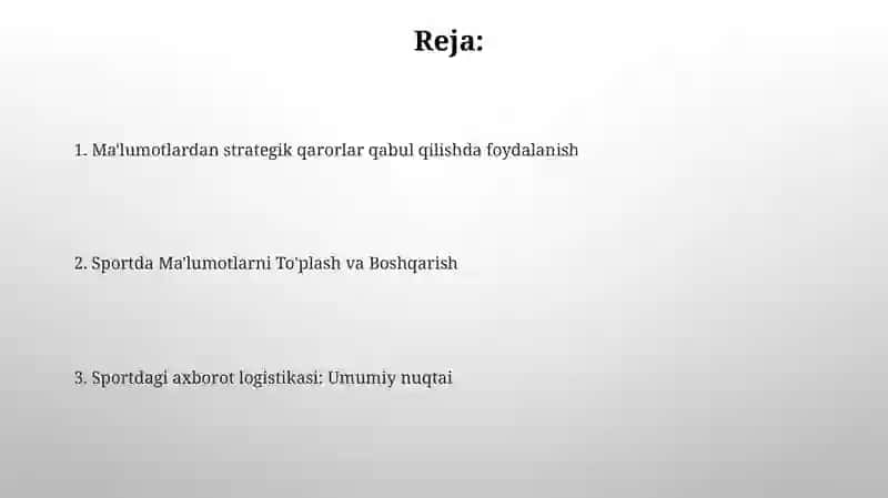 Sport sohasini boshqarishda axborot logistikasi 2