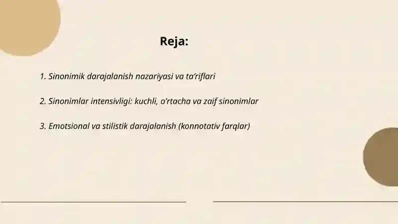 Sinonimik darajalanish (graduanimiya) 2