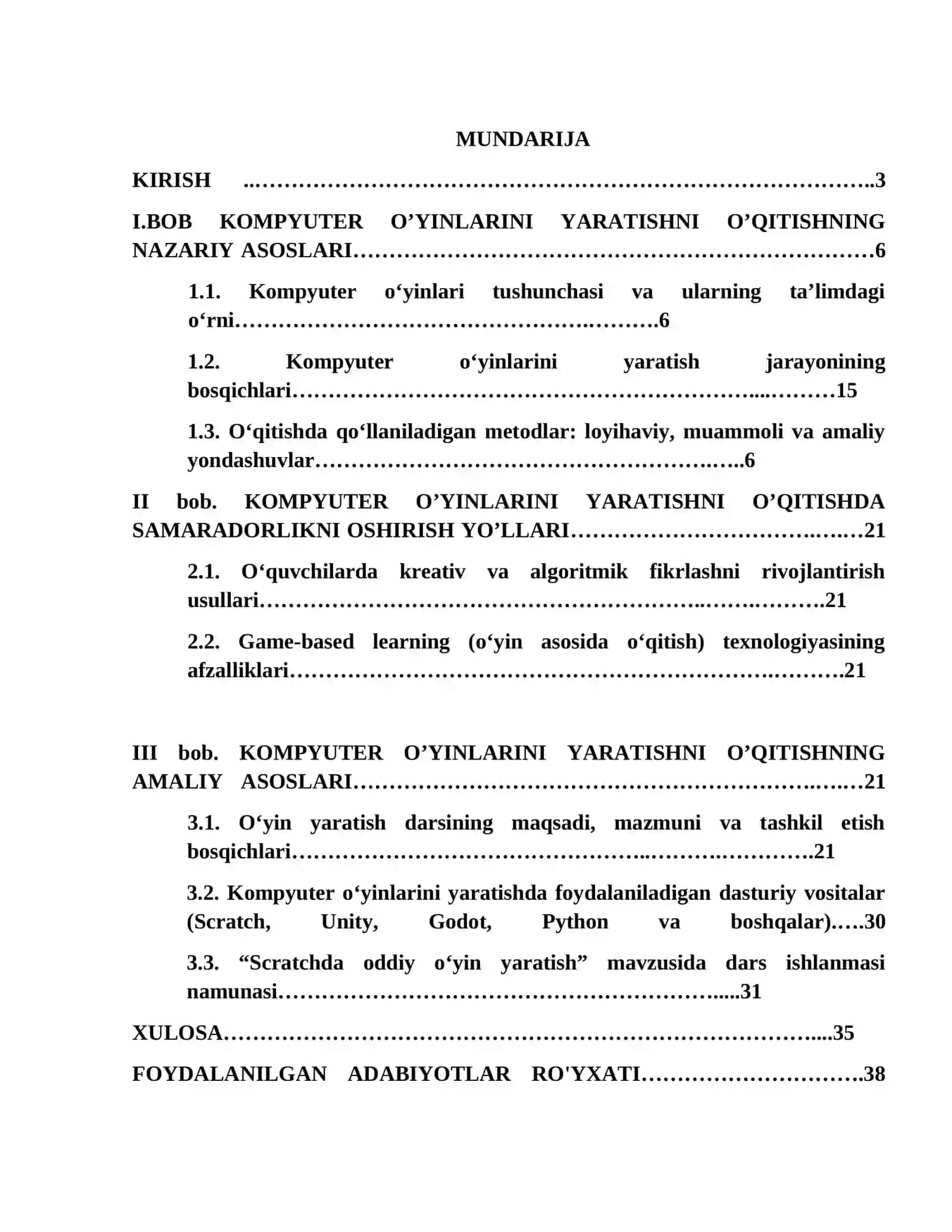KOMPYUTER O’YINLARINI YARATISHNI O’QITISH METODLARI 2