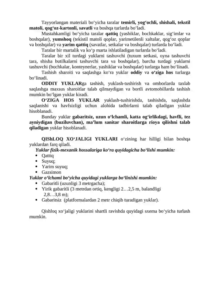 YUKLARNING KLASSIFIKATSIYASI 2