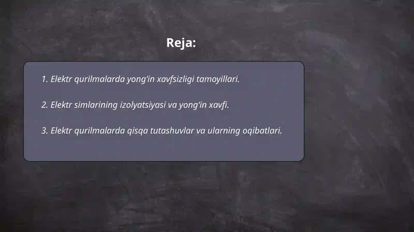Elektr qurilmalarining yonģin xavsizligi 2