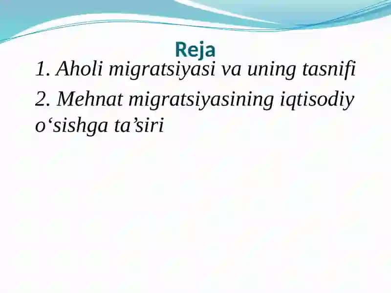 Aholi migratsiyasi va uning tasnifi 2