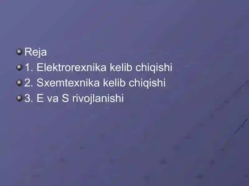 ELEKTROTEXNIKA VA SXEMOTEXNIKA FANI 2