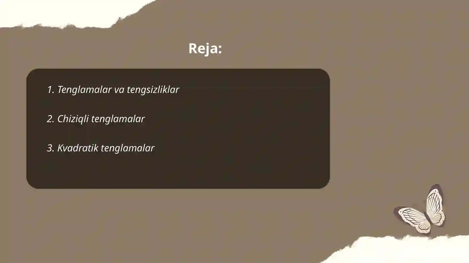 Tenglamalar va tengsizliklar 2
