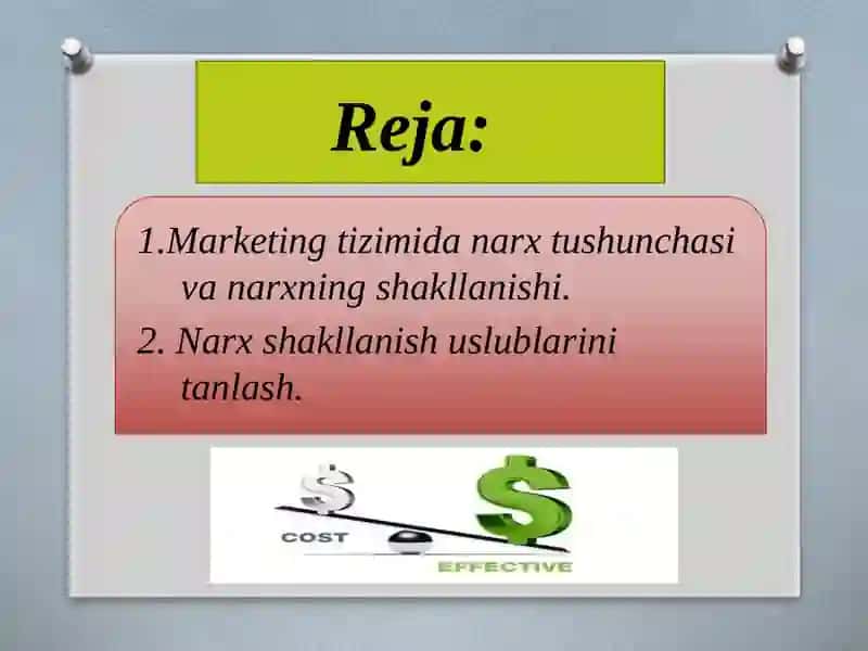 MARKETING TIZIMIDA NARX SIYOSATI 2