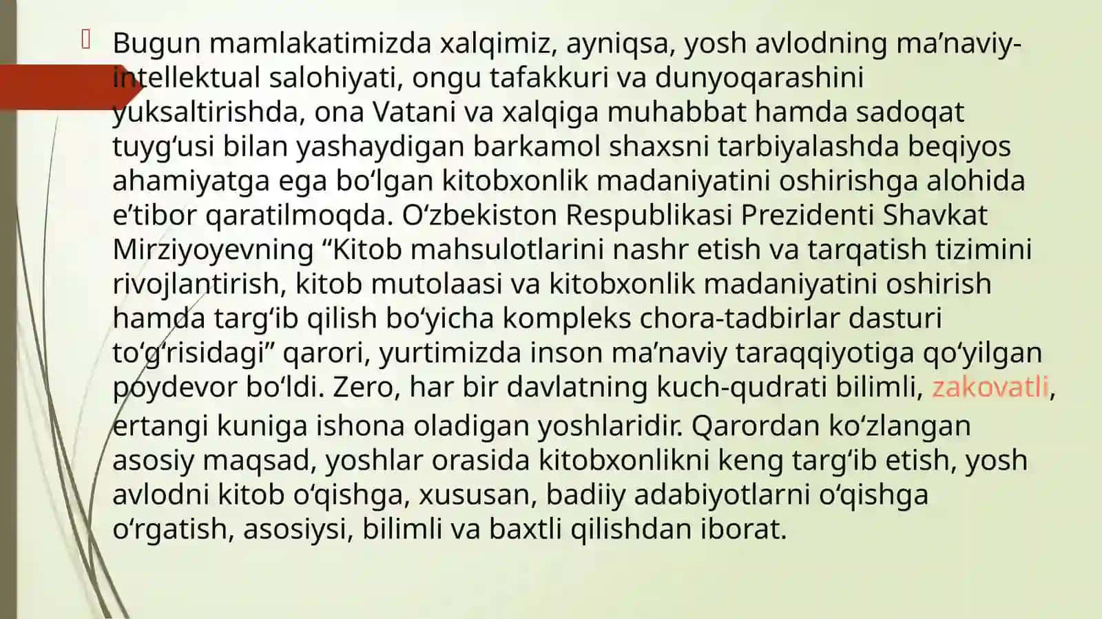 Kitobxonlik faoliyatini shakllantirish 2