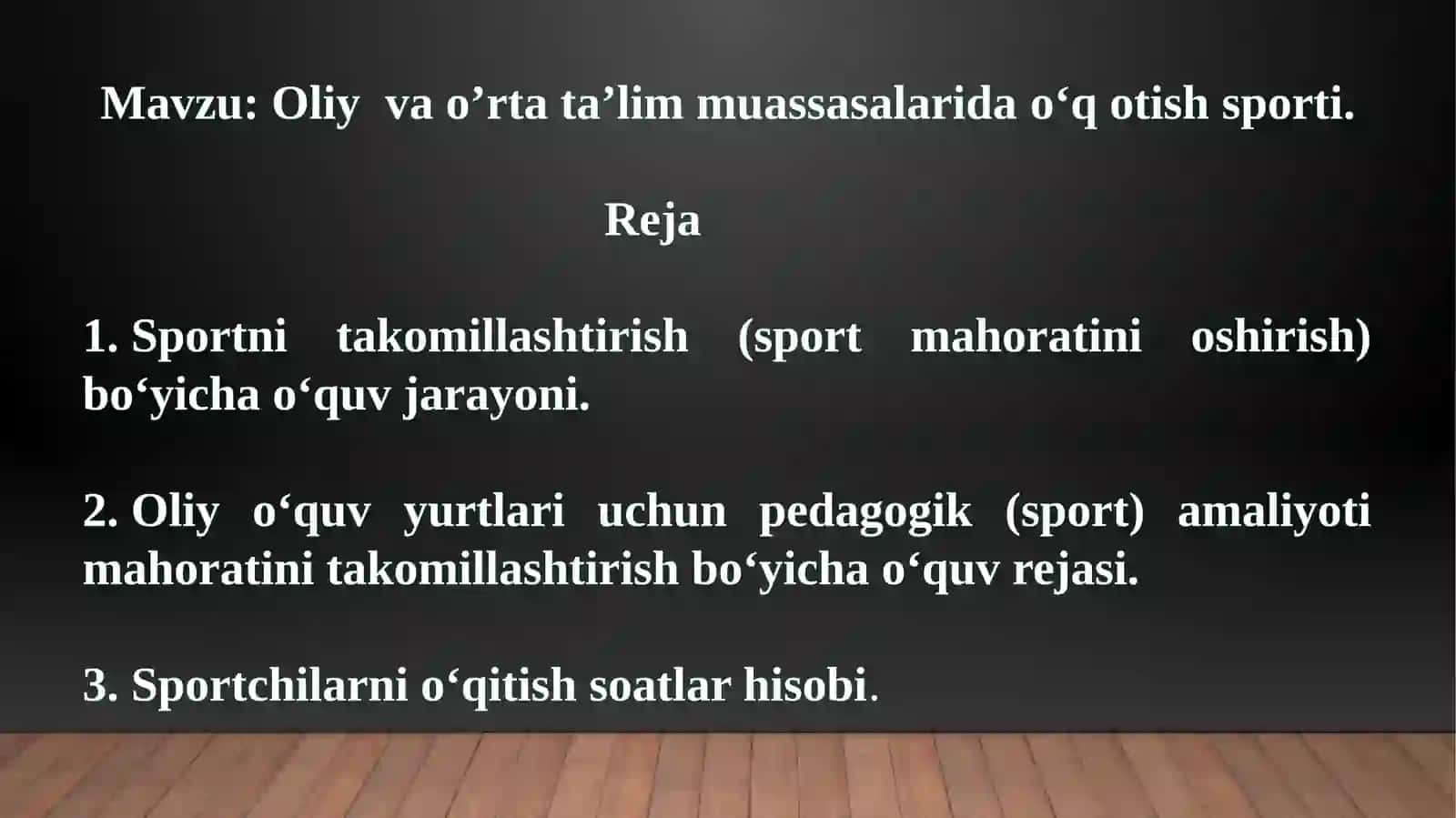 Oliy va o‘rtata’lim muassasalarida o‘qitish sporti 2
