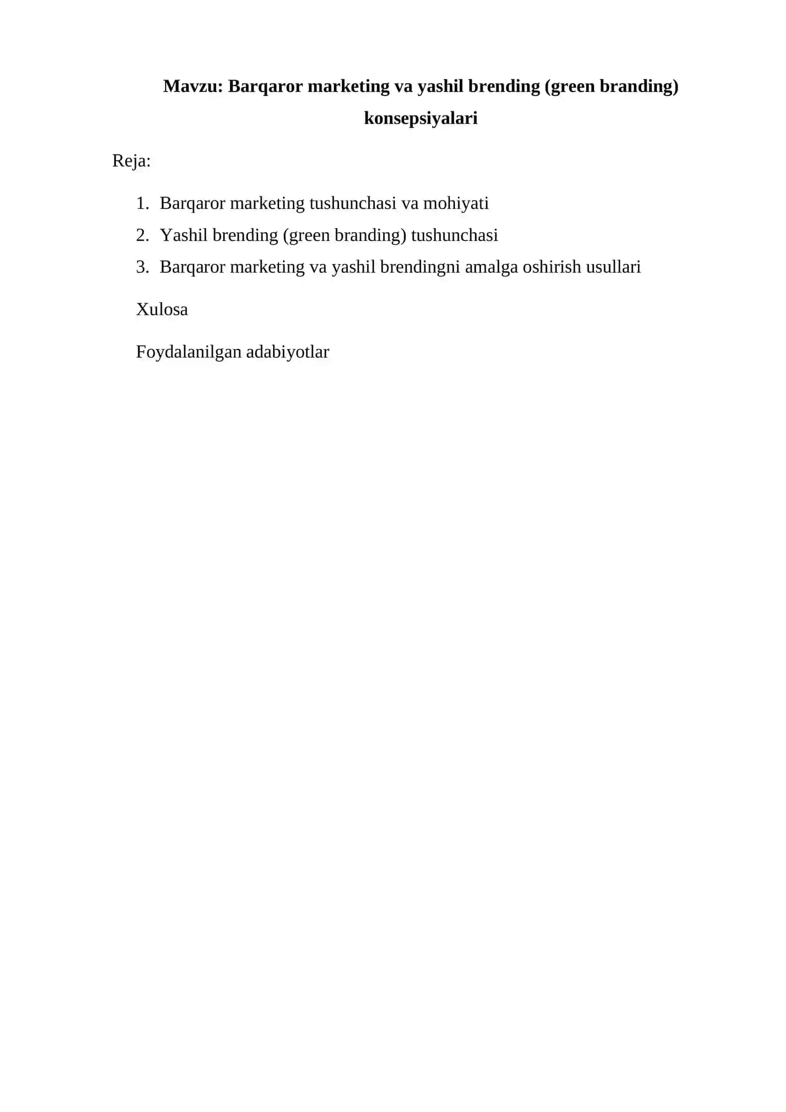 Barqaror marketing va yashil brending (green branding) konsepsiyalari 2