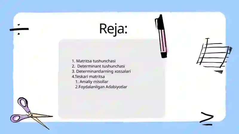 determinantlar va ularning xossalari 2