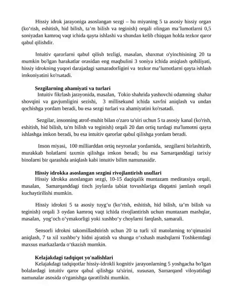 Sezgi hissiy bilish jarayoni asosida 2