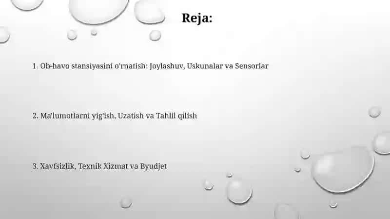 Tabiatda ob havo stansiyasini tashkil etish 2