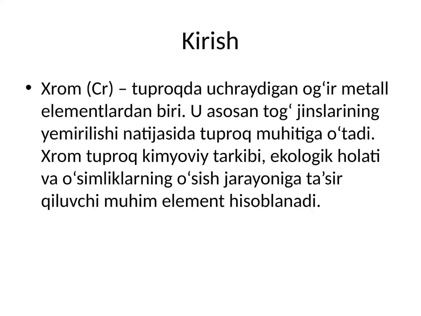 Tuproqda xrom mikroelementi 2