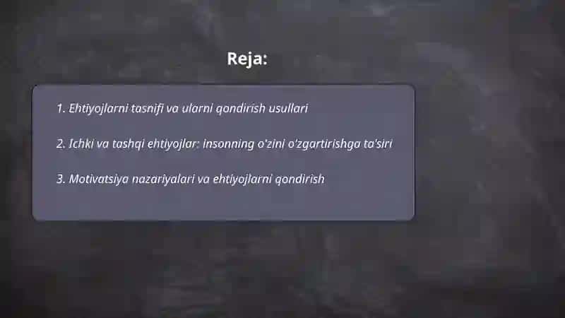 Ehtiyojni qondirish 2