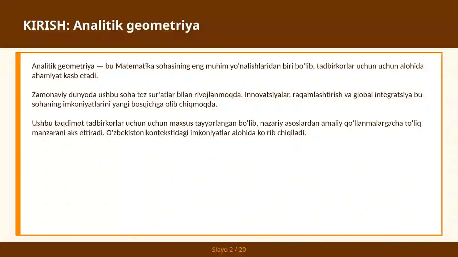 Analitik geometriya 2