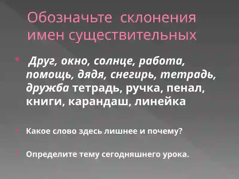 Склонение имен существительных 2