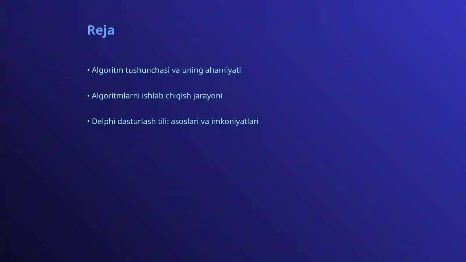 Masalalarning algoritmini tizish va shu algoritm asosida Delphi dasturlash tilida dastur tuzish 2