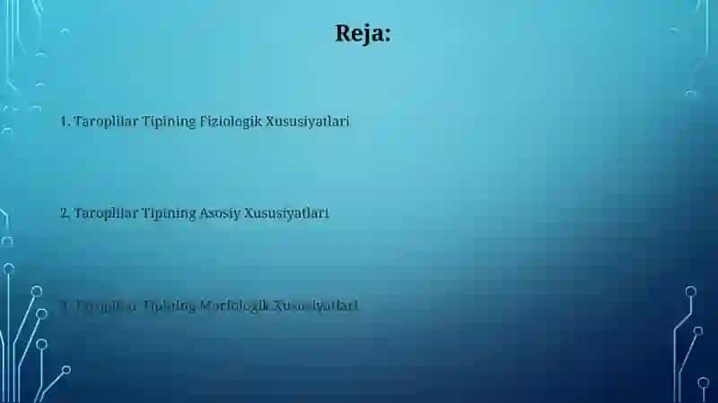 Taroplilar tipi xususiyatlari 2