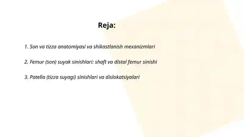 Son va tizza anatomiyasi va shikastlanish mexanizmlari 2
