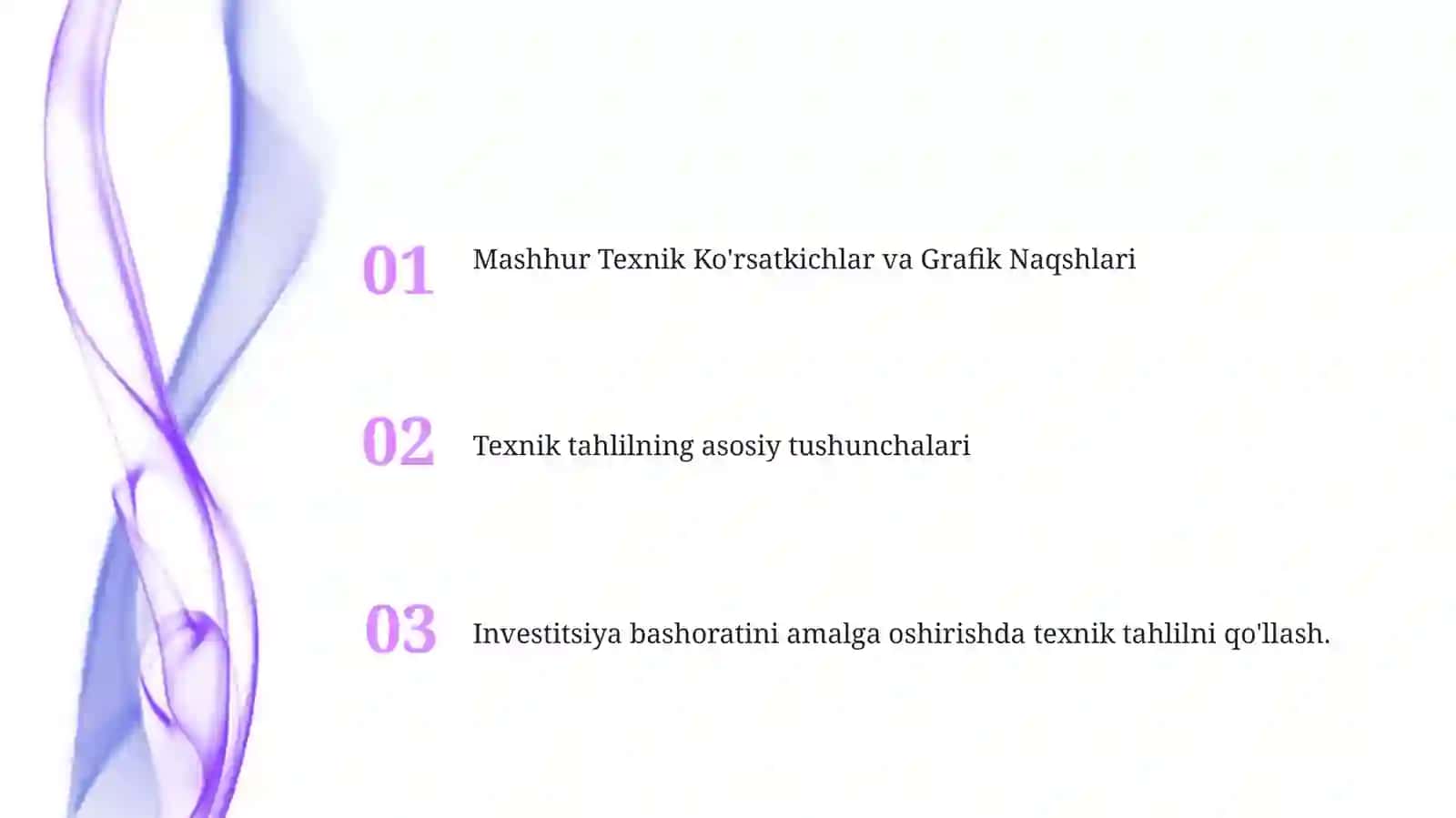 Investitsion bashoratda texnik tahlil usullari 2