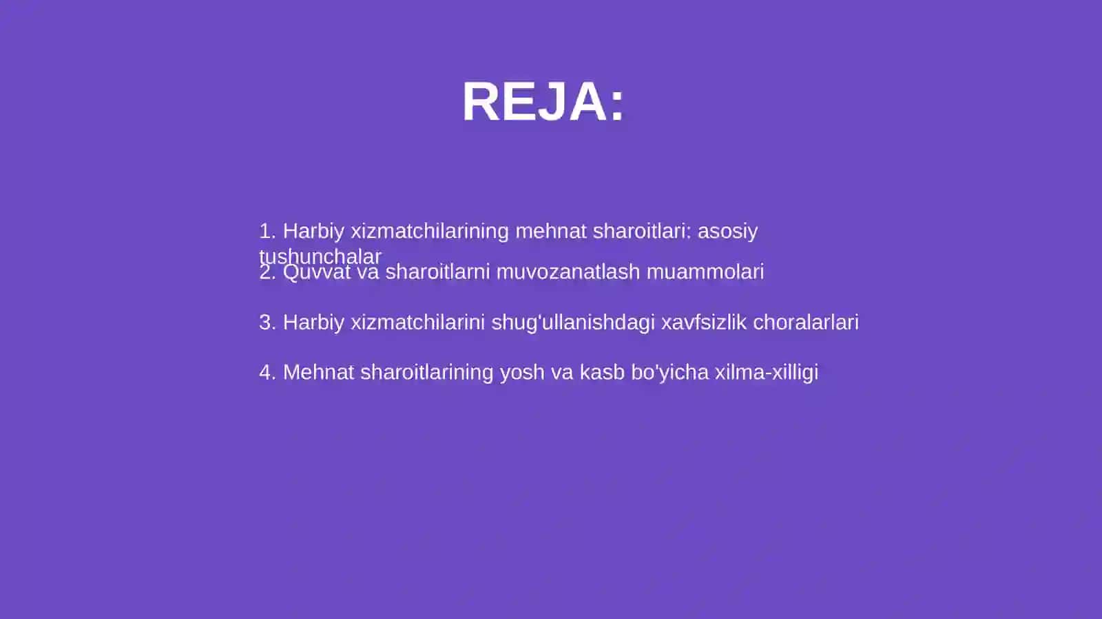 Harbiy xizmatchilarining mehnat sharoitlari 2