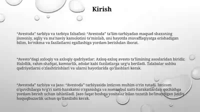 Avestoda Talim Tarbiyaga Oid Fikrlar 2