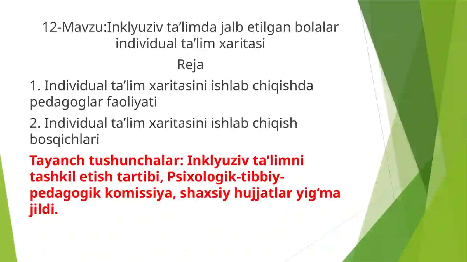 Inklyuziv ta’lim. Gospital pedagogika 2