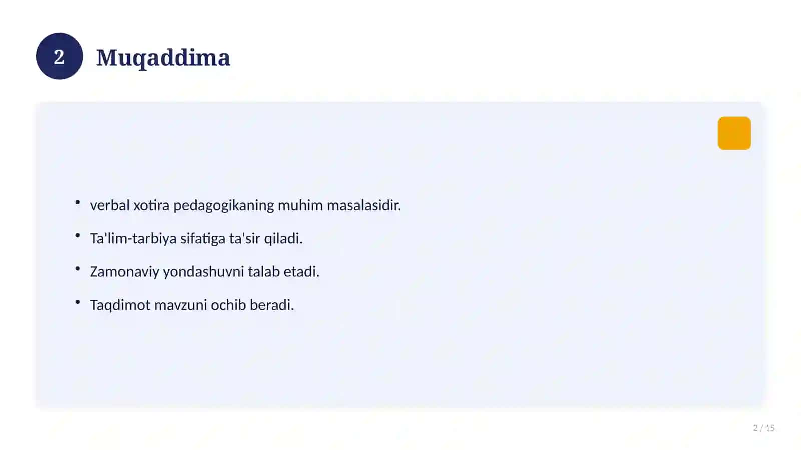 Aqli zaif o'quvchilarda verbal xotirani tekshirish usullari 2