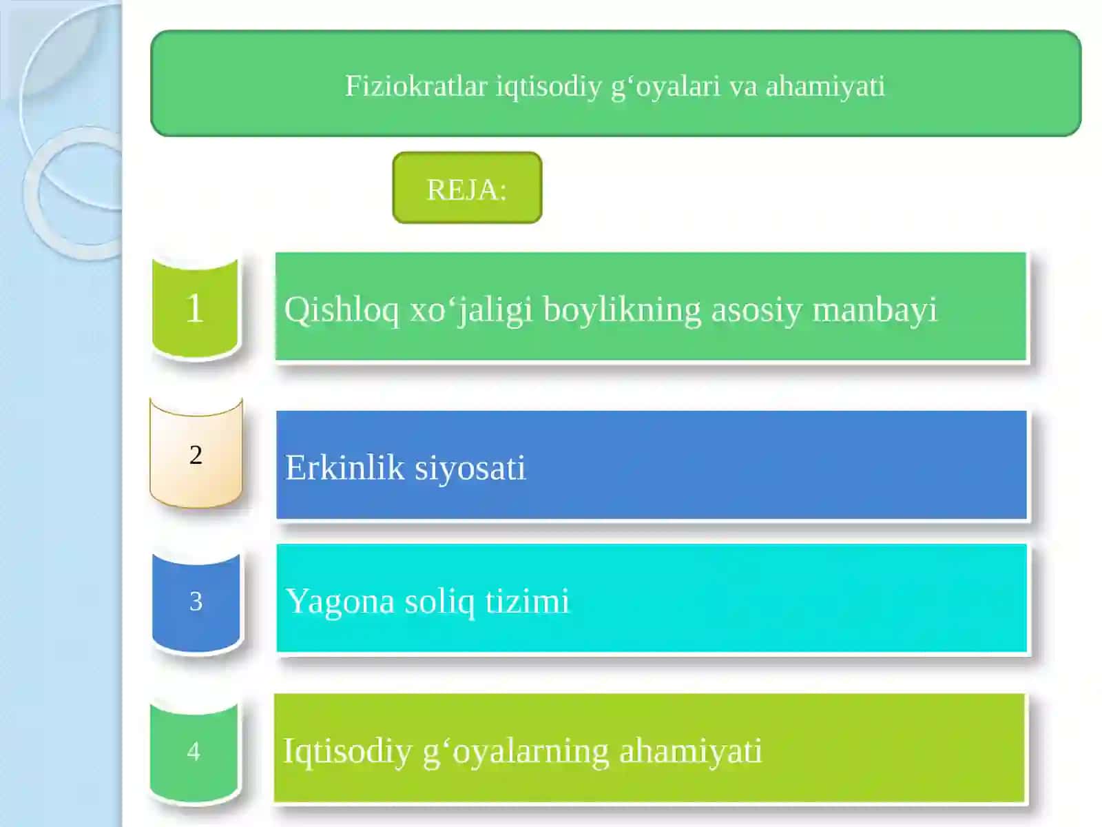 Fiziokratlar iqtisodiy gʻoyalari 2