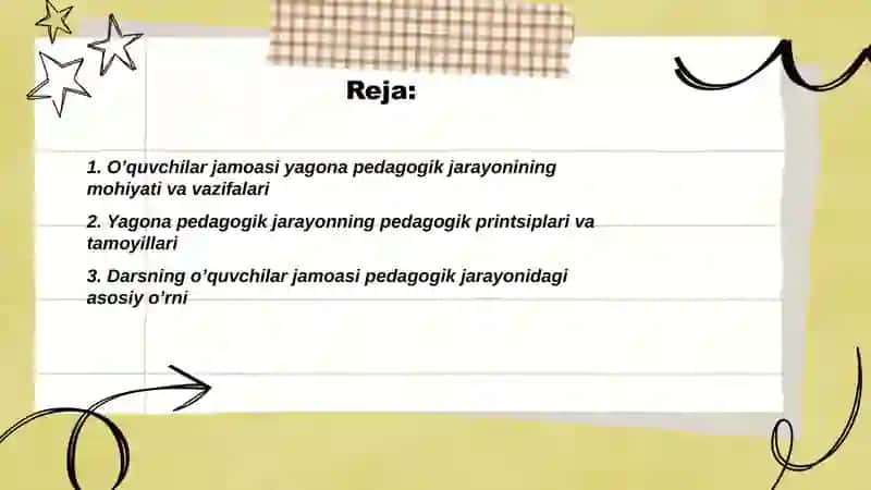 O’quvchilar jamoasi yagona pedagogik jarayonining asosiy shakli 2
