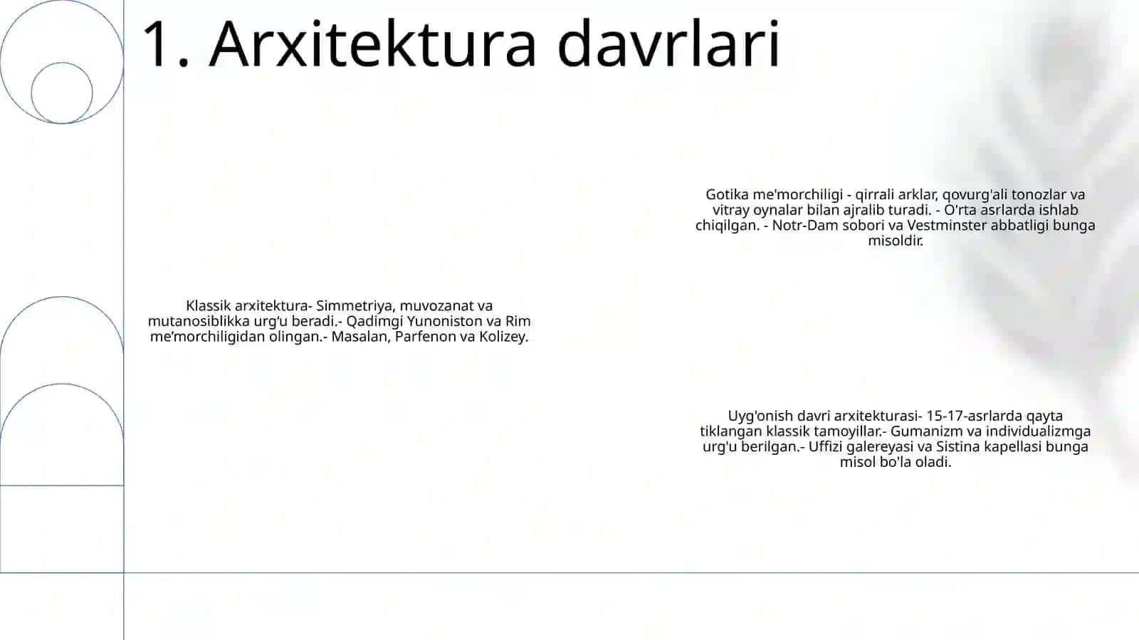 Arxitektura davrlari 2
