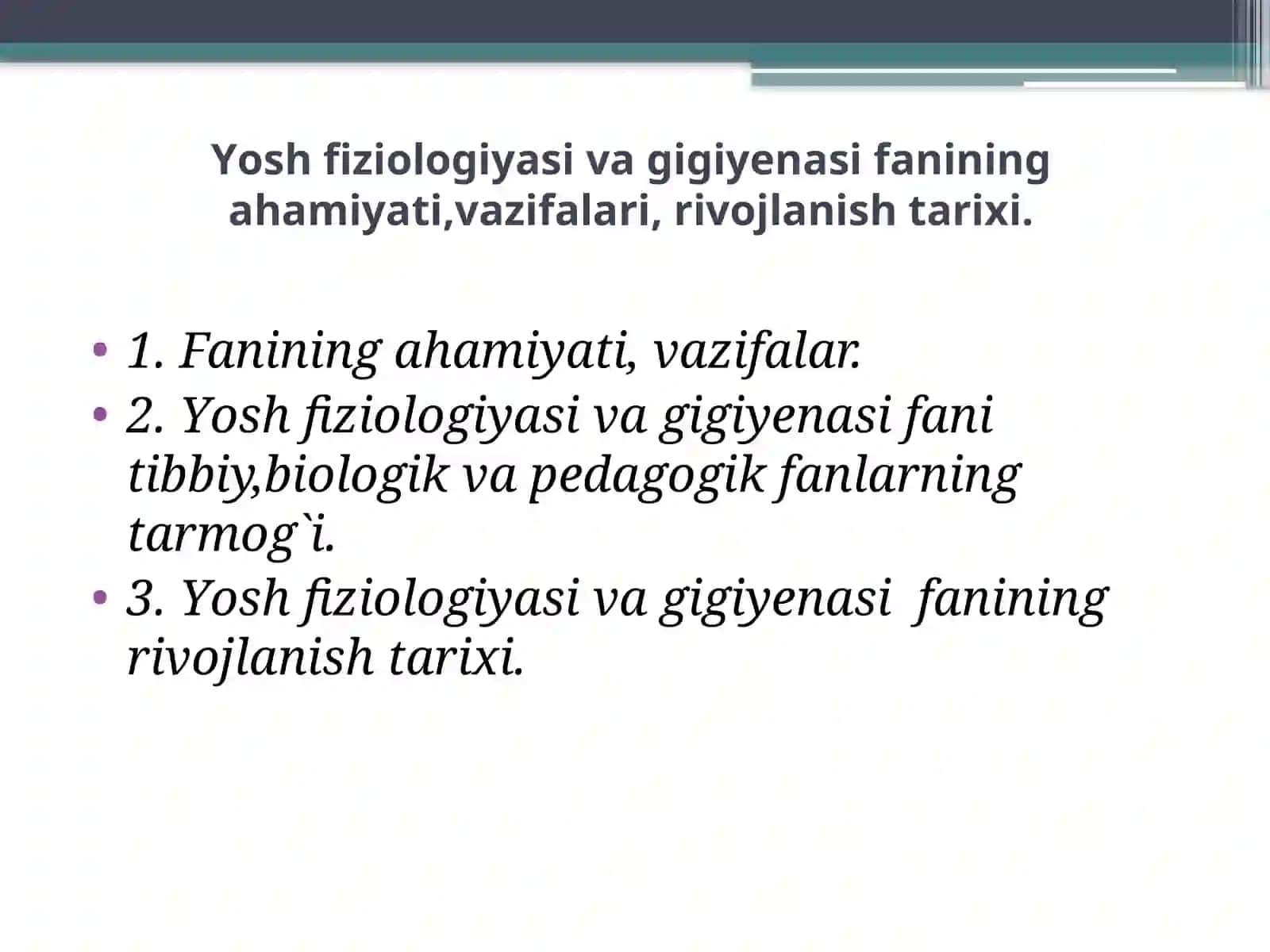 YOSH ANATOMIYASI FANI 2