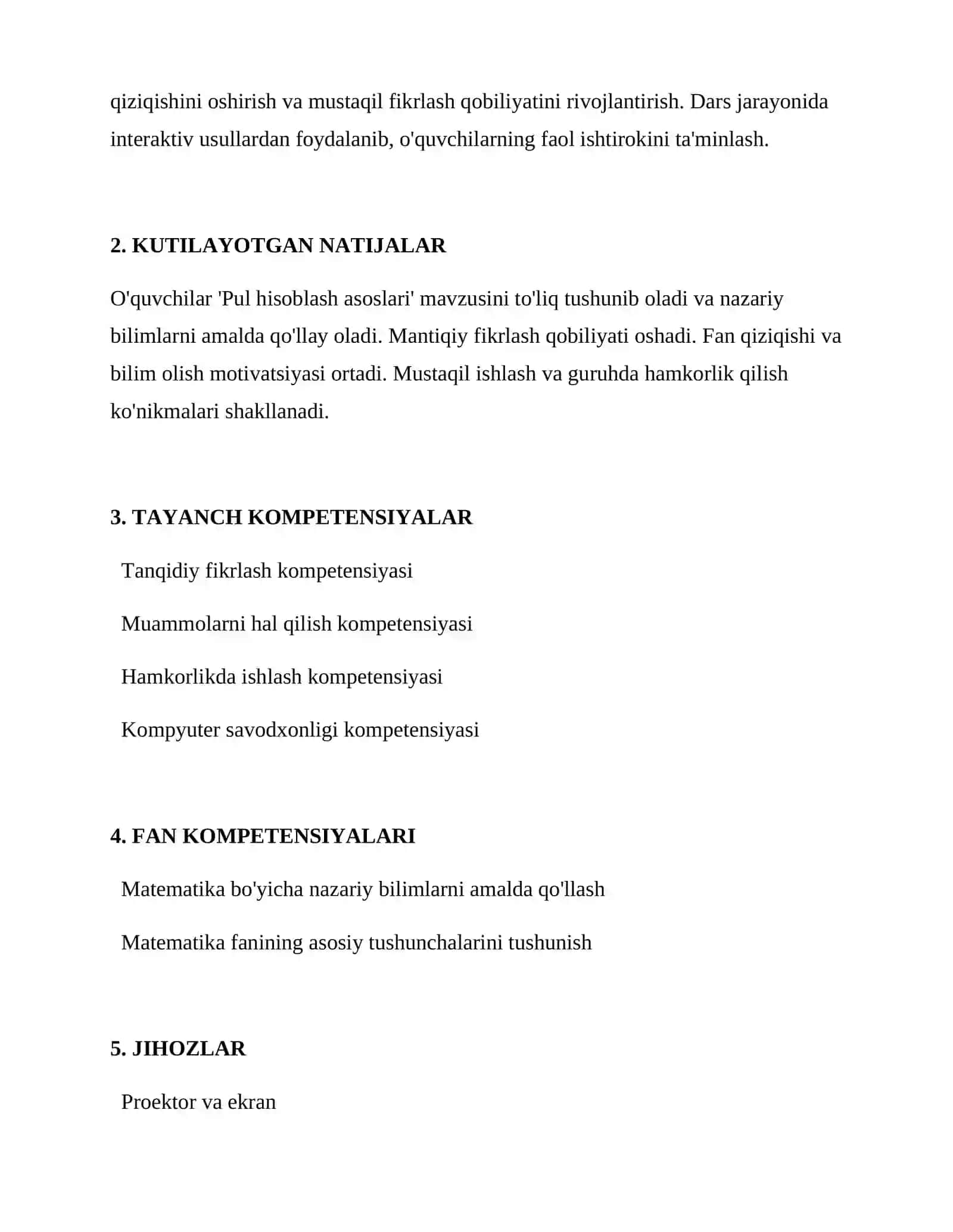 Pul hisoblash asoslari 2