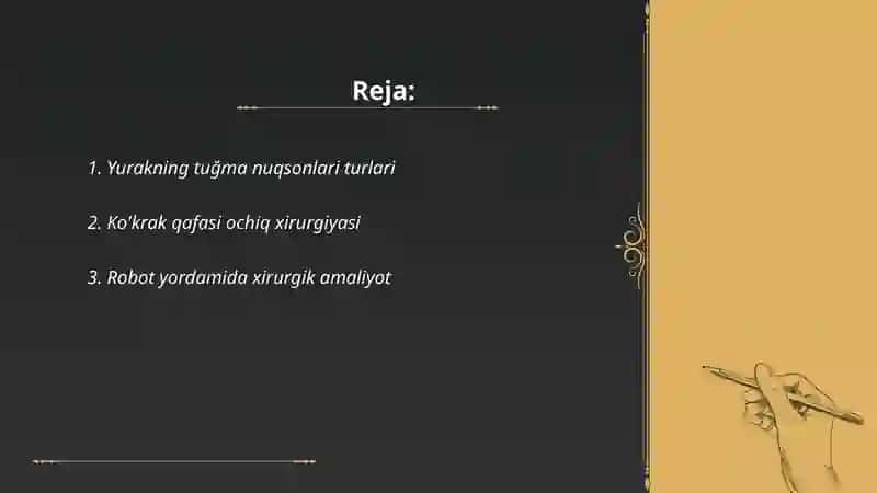 Yurakning tuğma nuqsonlari xirurgiyasi 2