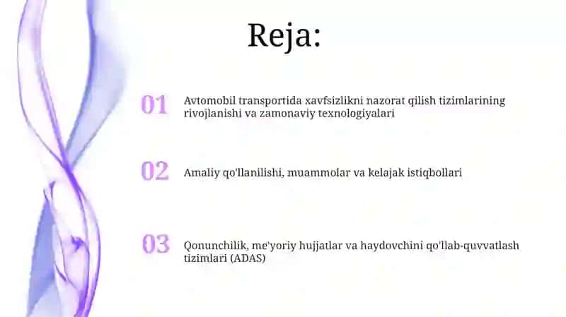 Avtomobil transportida xavfsizlik nazorati qilish tizimlari 2