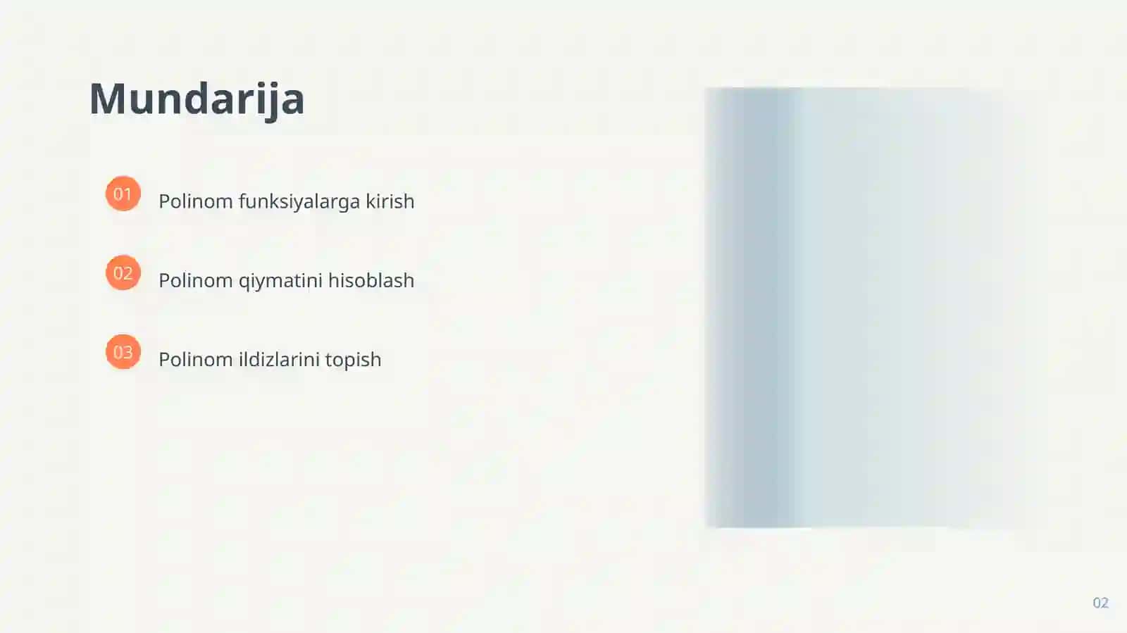 Polinom funksiyalari 2